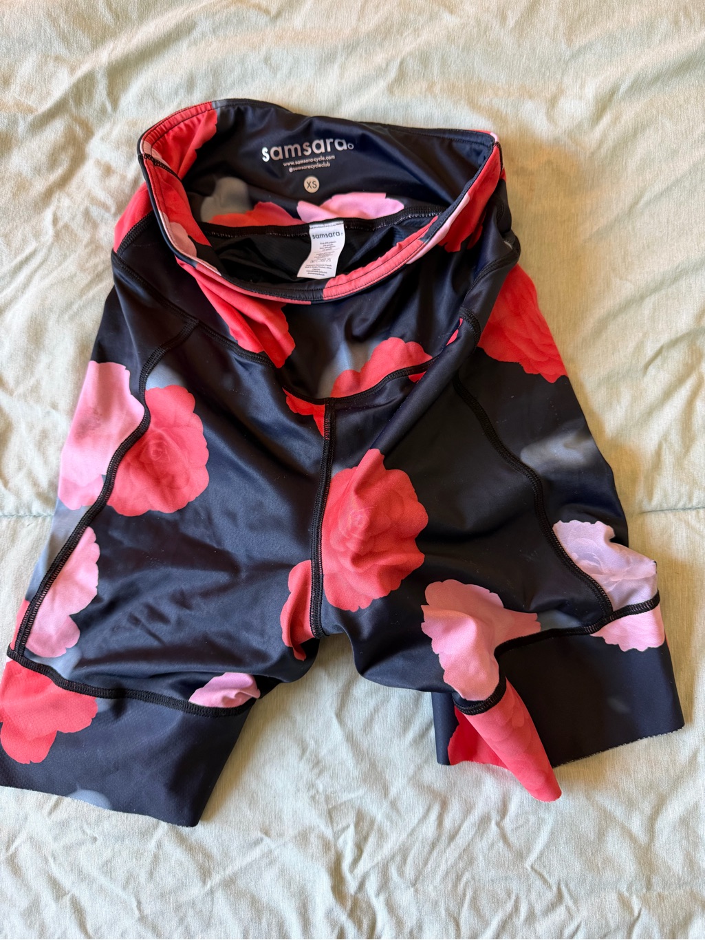 Samsara Floral Navy Cycling Shorts - Pink Flowers